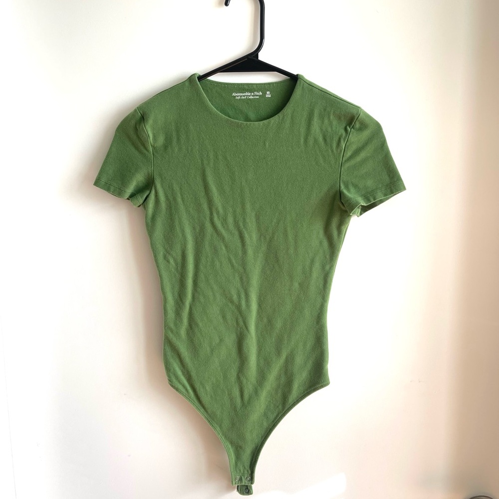A&F Short Sleeve Cotton Blend Seamless Crew Bodysuit